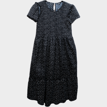 Vestido negro lunares