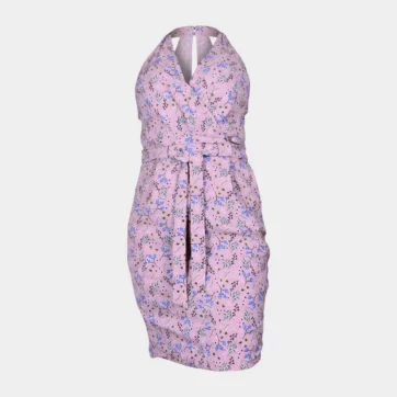 Vestido cruzado escote Halter