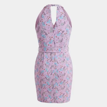 Vestido cruzado escote Halter