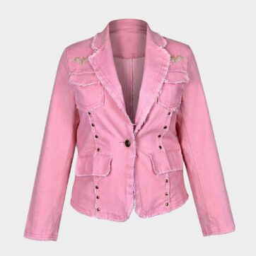 Blazer retro desflecado tachas