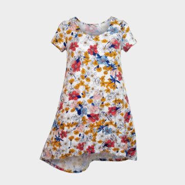 Vestido asimétrico estampado floral