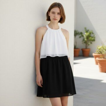 Vestido blanco y negro