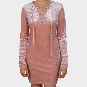 Vestido terciopelo lace-up