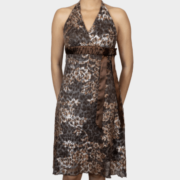 Vestido escote halter encaje