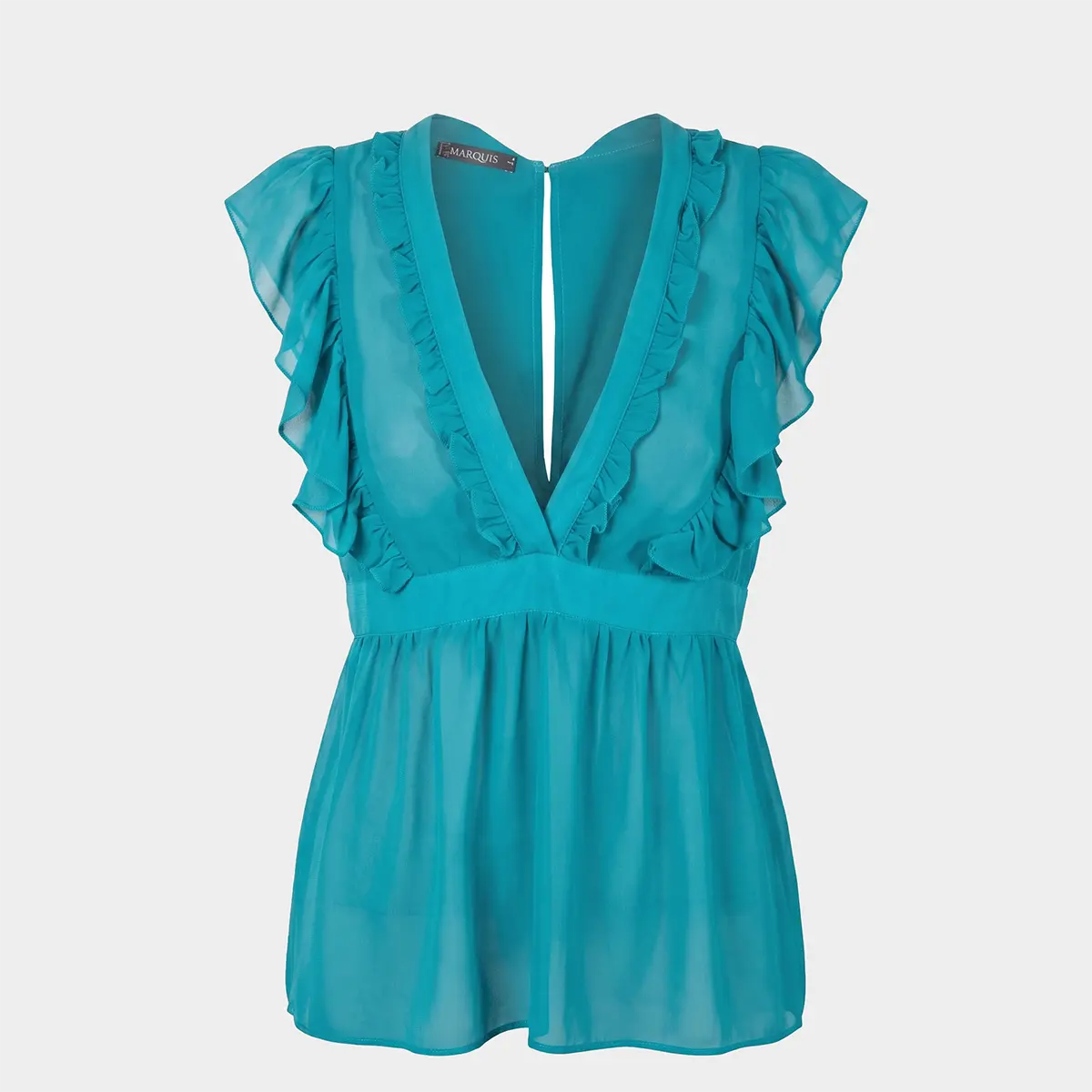 Blusa corte imperio volantes