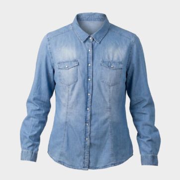 Camisa en chambray focalizado