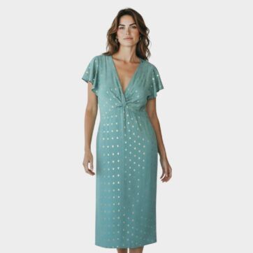 Vestido polka dots dorados