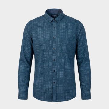 Camisa azul con microestampado