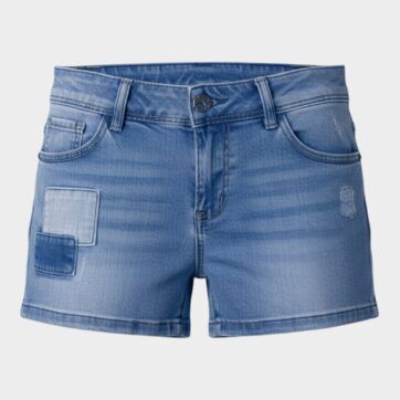 Short denim parches
