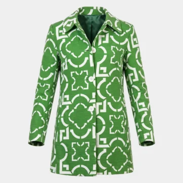 Blazer retro estampado geométrico
