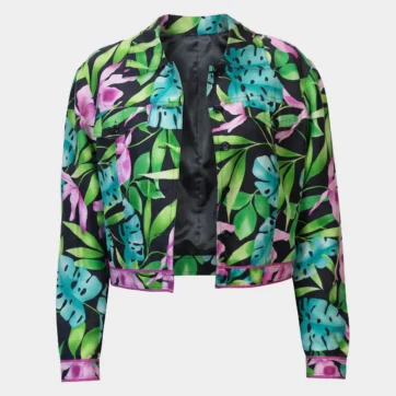 Chaqueta seda estampado botánico