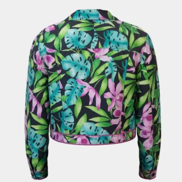 Chaqueta seda estampado botánico