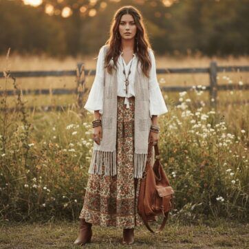 Chaleco boho tejido