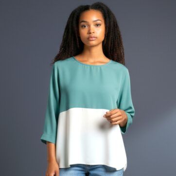 Blusa color block