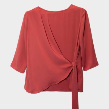 Blusa wrap terracota
