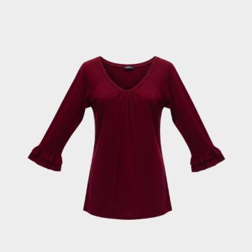 Blusa escote barco volantes