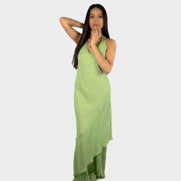 Vestido asimétrico plisado