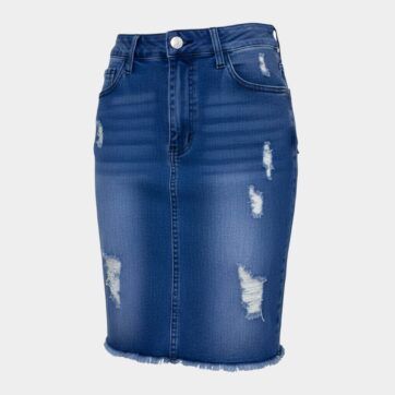 Falda corta denim desgastado