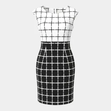Vestido cuadrícula invertida