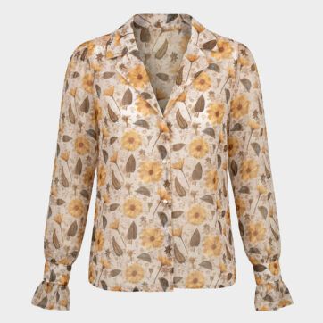 Blusa translúcida botánica retro