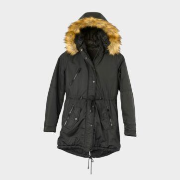 Parka capucha múltiples bolsillos