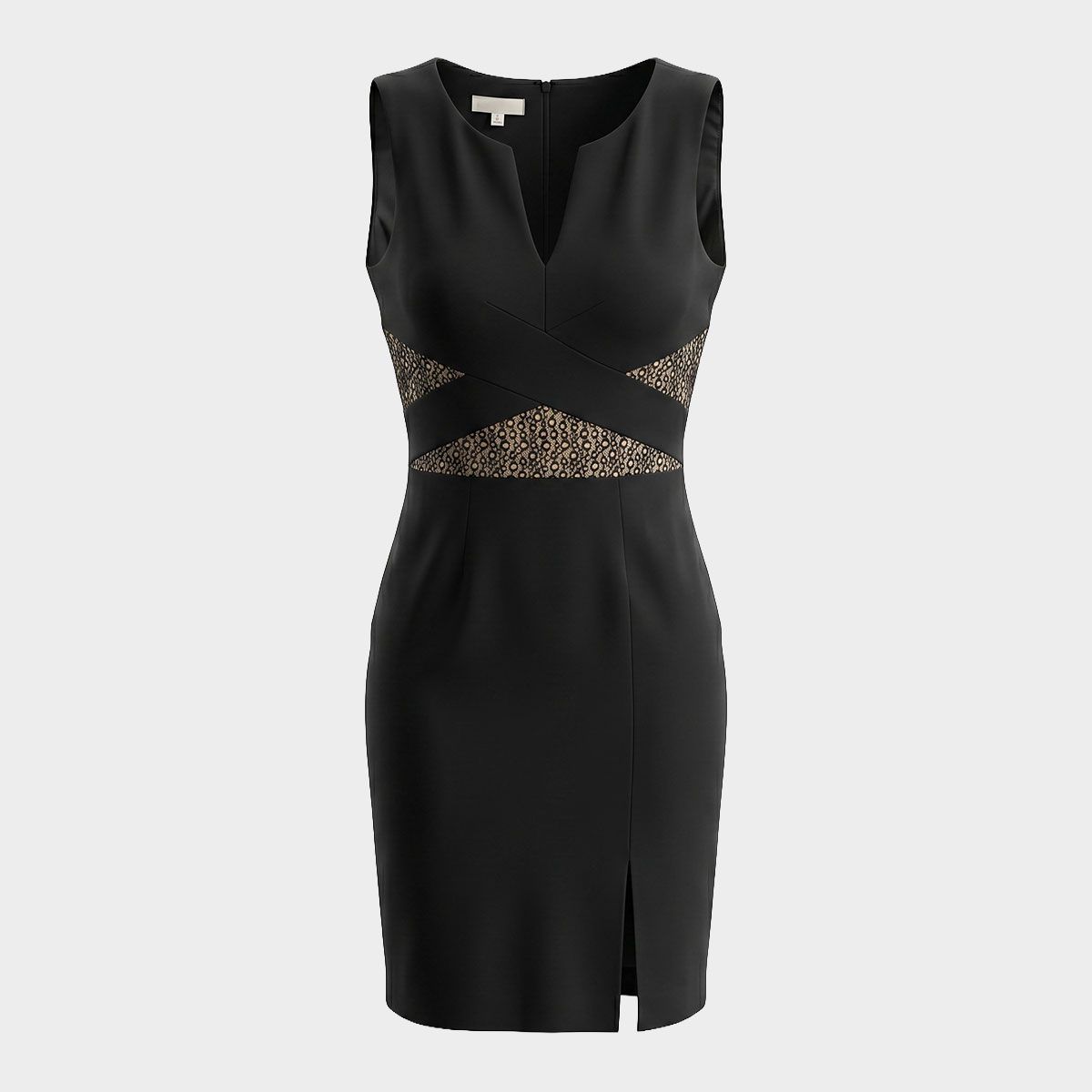 Vestido cruzado paneles encaje