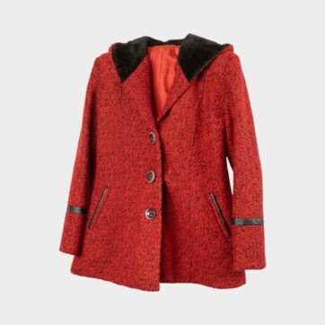 Abrigo textil melange capucha