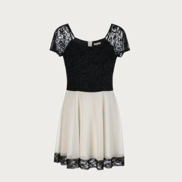 Vestido bicolor con encaje