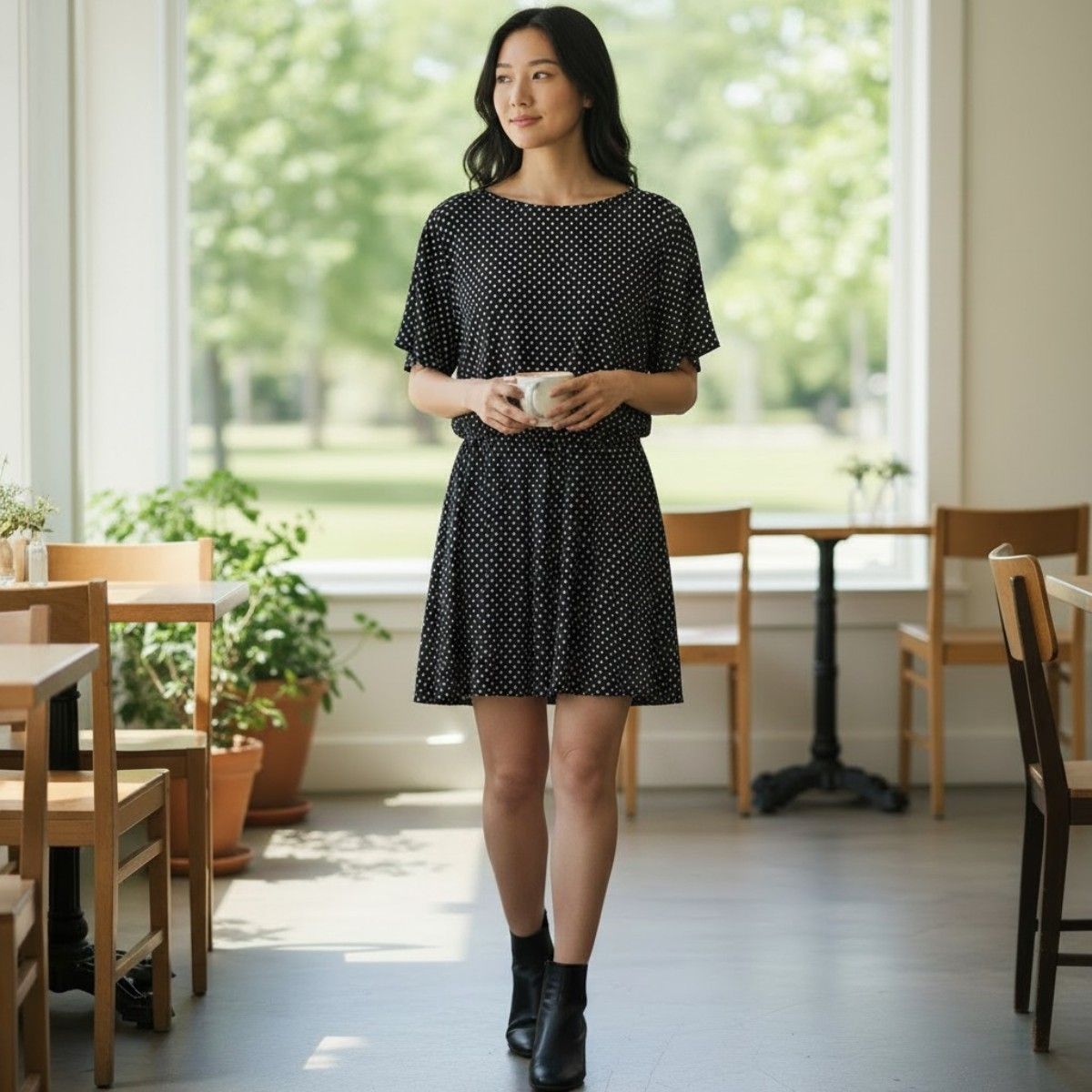 Vestido oversize Polka dots