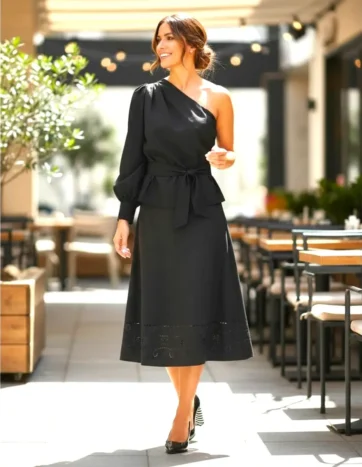 Falda midi con strass