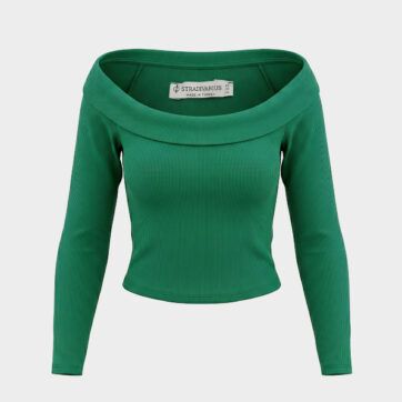 Top acanalado escote Bardot