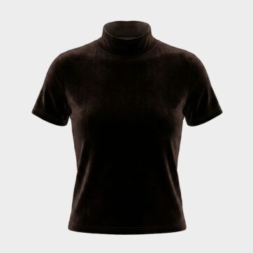 Top mock neck velvet