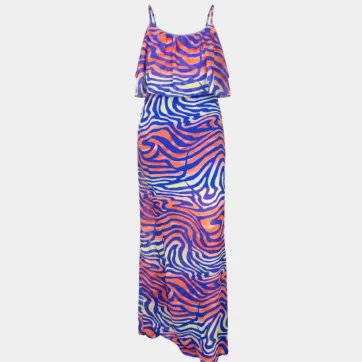 Vestido maxi estampado tropical