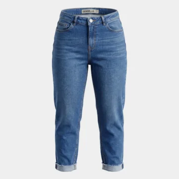 Jeans Cropped bajo deshilachado Denimlab
