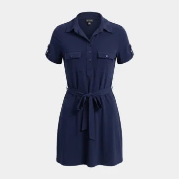 Vestido camisero lazo estructural En Focus