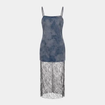 Vestido híbrido Denim & Encaje Zara