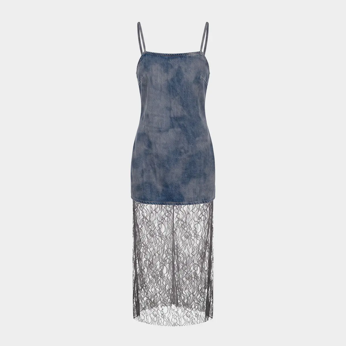 Vestido híbrido Denim & Encaje Zara