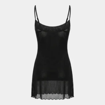 Vestido lencero Noir Stradivarius