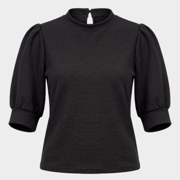 Blusa negra volumen arquitectónico