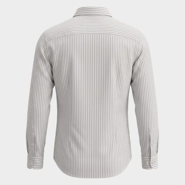 Camisa slim fit rayas contraste geométrico Zara, vista posterior